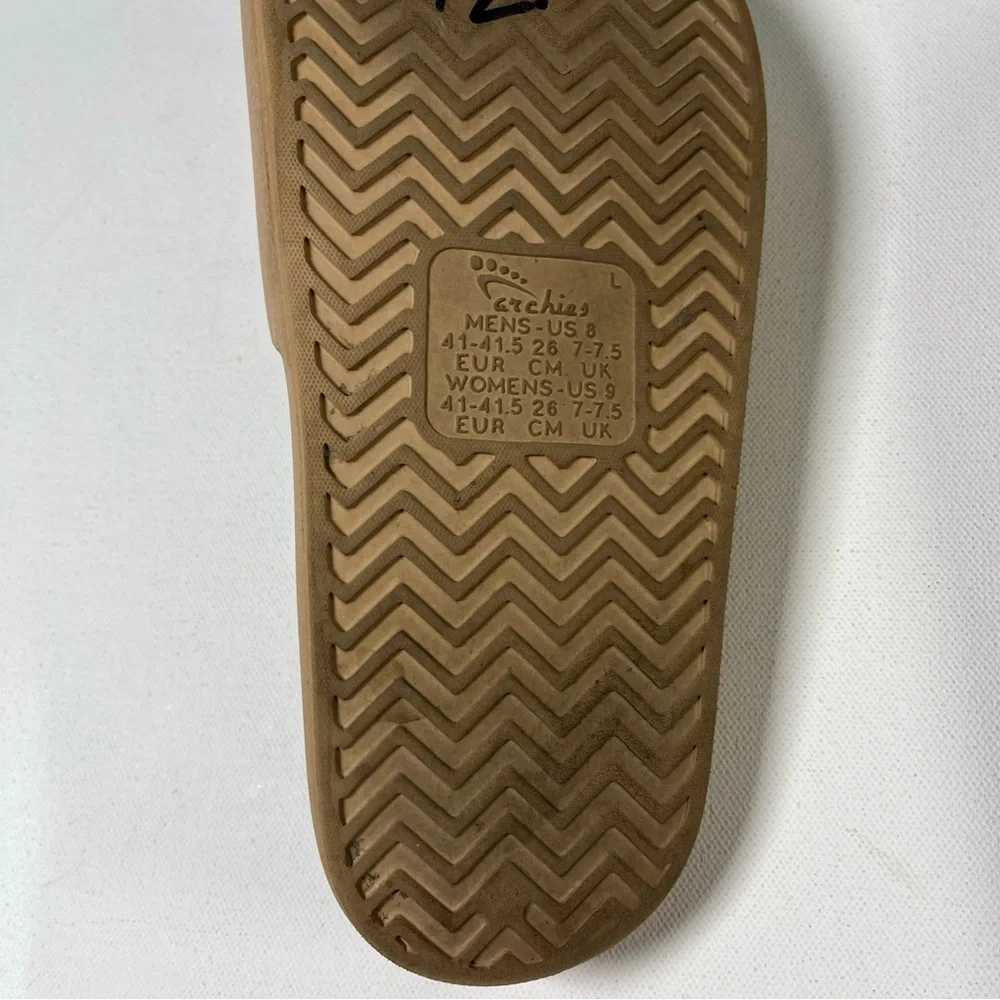 Archie's Arch Support Slide Sandals Tan Taupe Beige Nude Mens 8 Womens 9 - Picture 12 of 13
